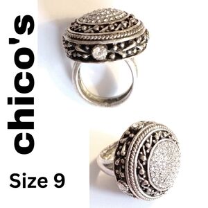 Chico's Silver Bling Statement Ring